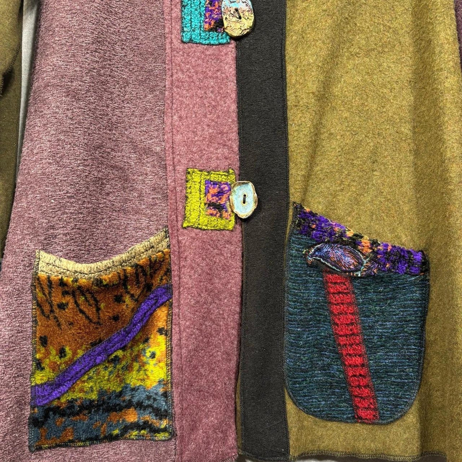 Vintage lee andersen patchwork jacket cardigan - image 2