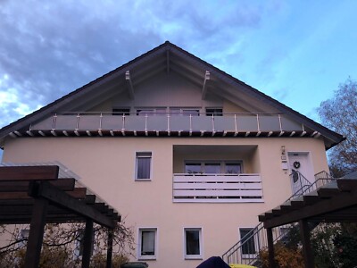 Balkongeländer mit VSG-Glas 8,38mm Geländer Treppe Terrasse Edelstahl Bausatz 