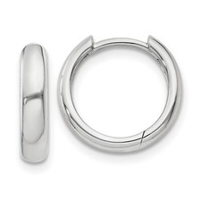 14k White Gold Hinged Hoop Earrings