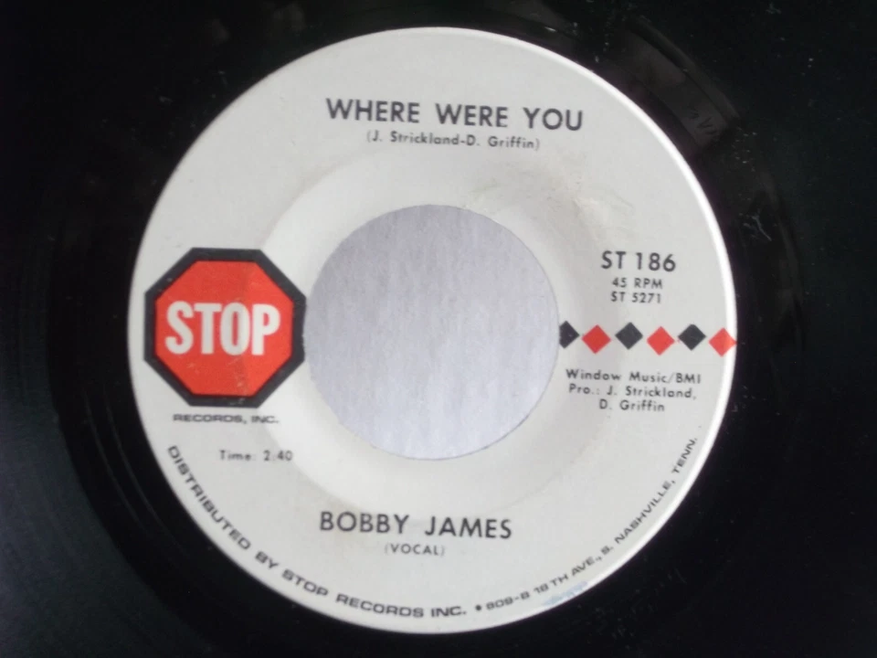 Bobby James,Stop 186," Hold On To Your Woman",US,7" 45,1966 deep south soul,M- - Image 2 of 2