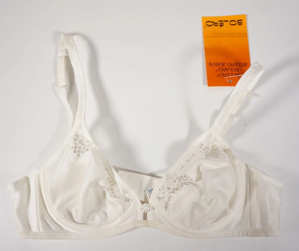 Original Vintage Bolero Damen BH 1884 Bustier Dessous weiss Größe 80 B mit OVP - Bild 2 von 4