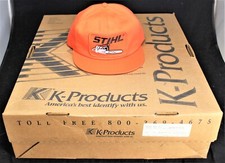 K-Products Stihl Chainsaw All-Orange Snapback Trucker Hat - Patch - Vintage- NOS