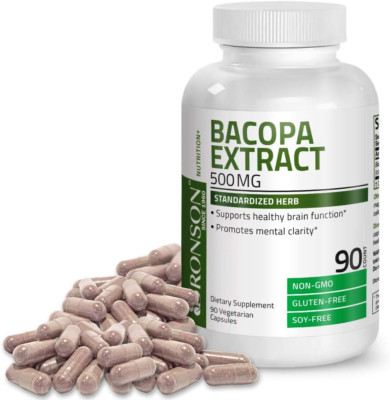 Bronson Bacopa Monnieri Extract 500 Mg Mental Clarity Brain Function 90 Capsules