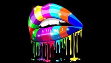 Lips  3 - T Shirt Iron On Transfer - Rainbow Lips