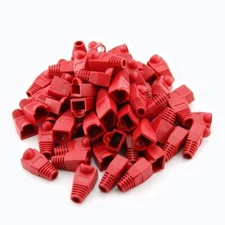 RJ45 Strain Relief Boot Red Cat5e/Cat6 End Cap Ethernet Cable Plug Cover LOT