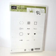 Stampin' Up! “Lovely Little Labels” Rubber Stamp Set Cling Set of 12