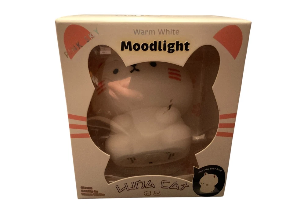 Warm White Moodlight LUNA CAT Pink Sky Nightstand Warm White -Brand New- - Image 3 of 4