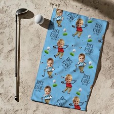 Personalized Best Dad by Par Golf Towel with Kids ,Gift for Dad, Golf Lover Gift