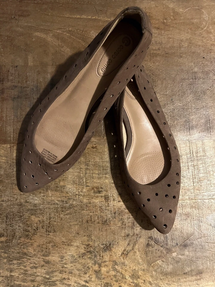 Corso Como Mujer Talla 1 Corte Puntera Punta Perforada Cuero Plano Tostado Foto 2 de 4