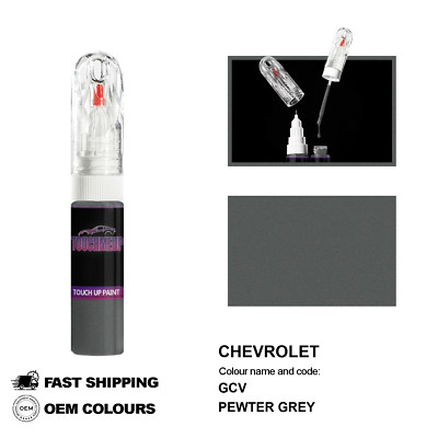 FÜR CHEVROLET PEWTER GREY GCV Touch Up Lackstift Pinsel Fix Kit Kratzer Chip Set