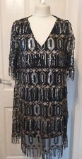 Zara Black Chiffon Sequin Party Dress Size Small Lining