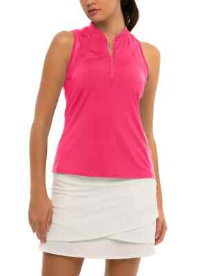 Lucky in Love My favorite Zip Tank Ladies XL Shocking Pink Tennis NEW NWT GT137