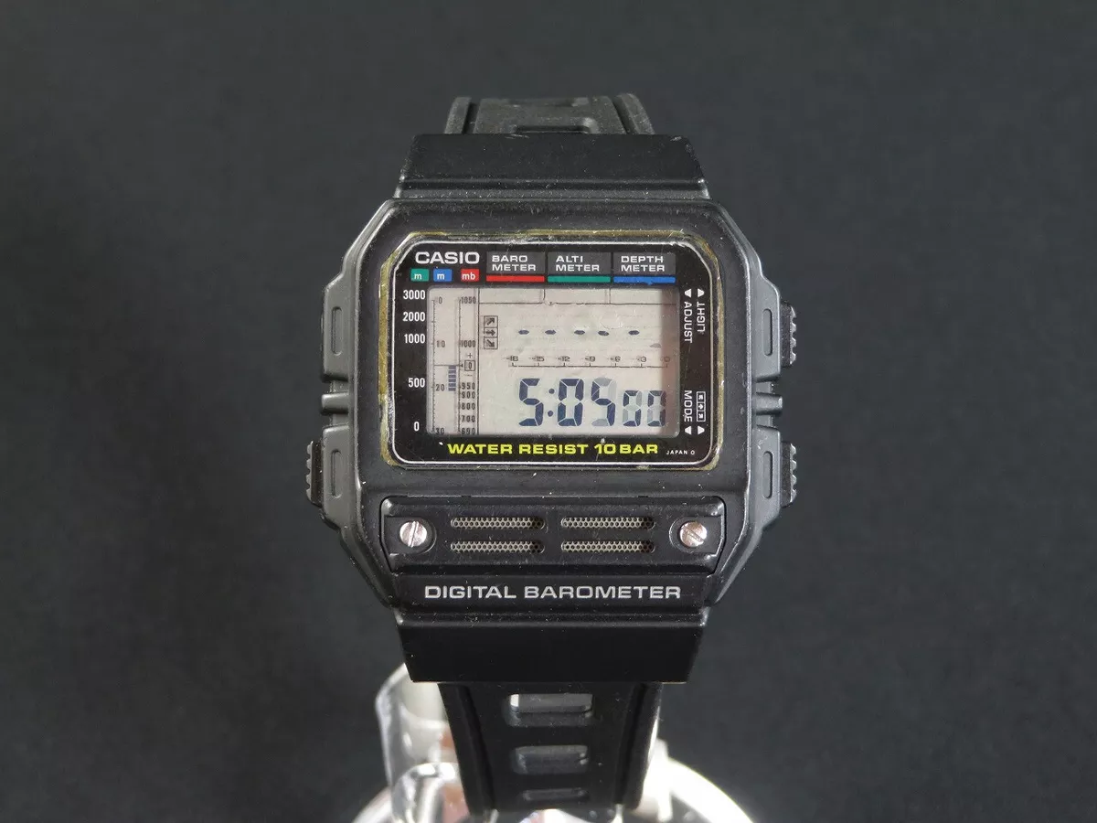 Vintage CASIO Digital Barometer BM-100WJ 560 Watch Stainless made in Japan 3