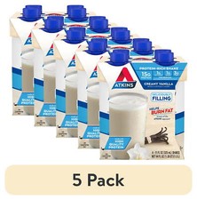  5 Pack Atkins Protein Shake, Creamy Vanilla, Keto Friendly, Gluten Free, 4 Ct