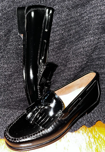 Bass Weejuns Jaclyn Black Leather Tassel Loafers Women’s Size 7.5