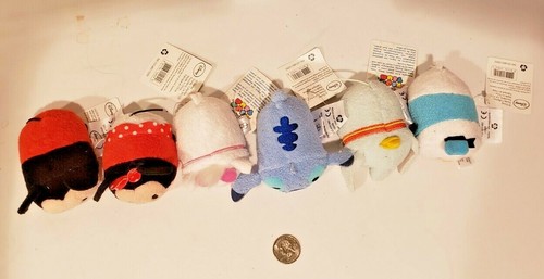 6 Disney Tsum Tsum mini Mickey Minnie Mouse Donald Dumbo Stitch Aristocats Nuevo con Etiquetas - Imagen 2 de 9