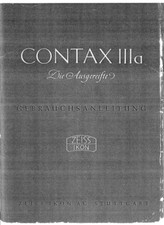 Zeiss Ikon Contax IIIa Instruction Manual Reprint German language