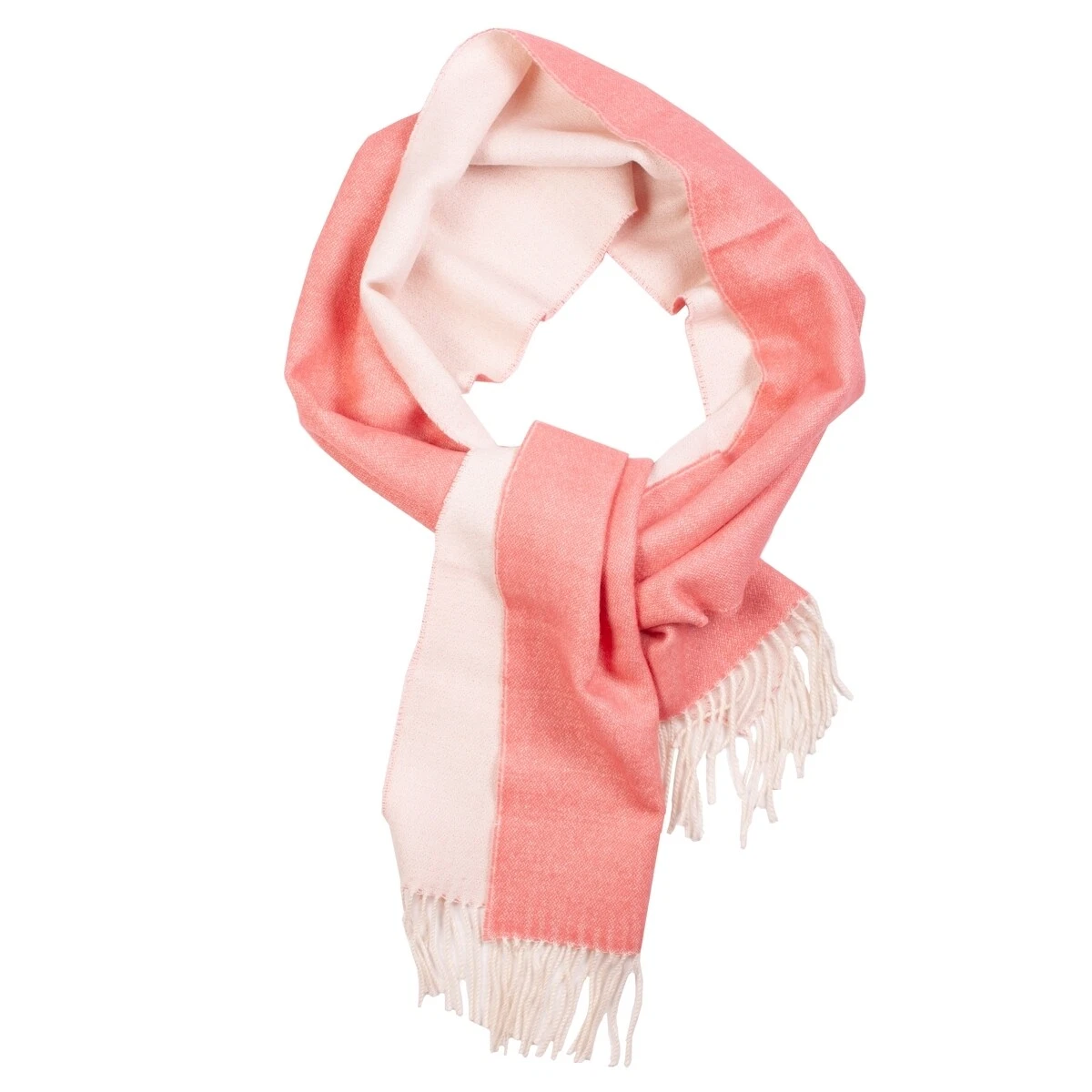 Pink White Alpaca Wool Scarf Soft Warm Winter Wrap Luxury Natural Fiber Gift