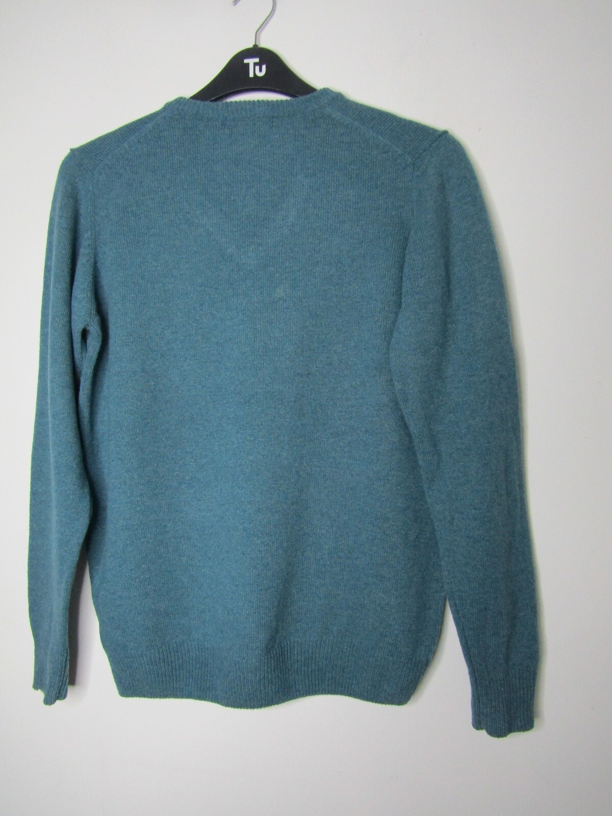 Edinburgh Woollen Mill Mens Pure New Wool Jumper Dark Turquoise Size M