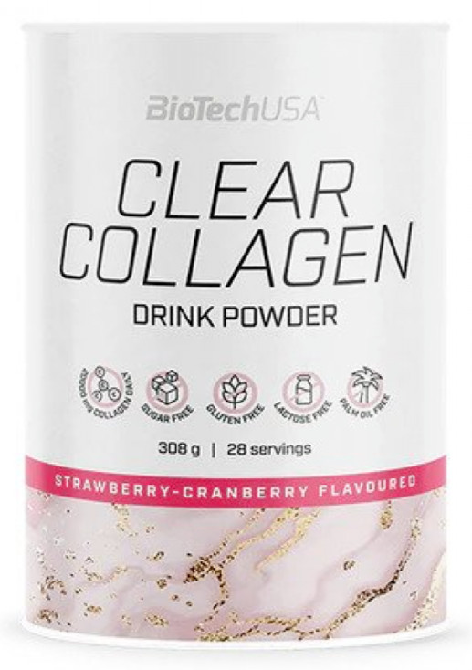 BiotechUSA Clear Collagen, Strawberry-Cranberry - 308g