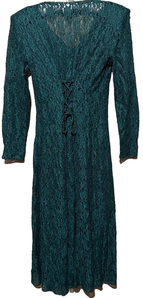 Vestido Paris Sport Club S Corsé Verde Con Cordones Caprichoso Bruja De Colección Y2K Años 90 Foto 2 de 4