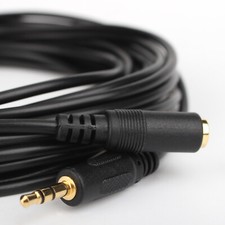 Gold 25ft 1/8" 3.5mm Stereo Audio Headphone Cable Extension Cord M to F AUX lot