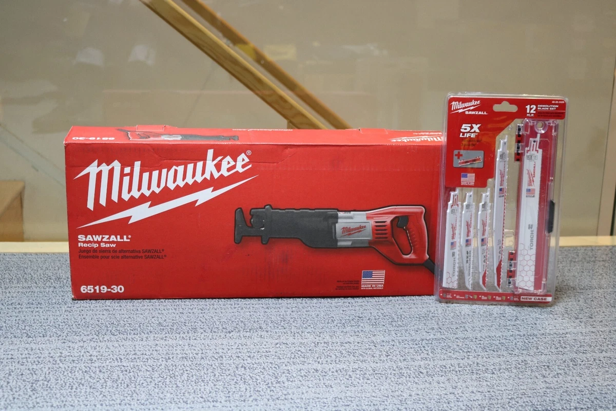 Milwaukee 6519 30 SAWZALL Reciprocating Saw Milwaukee 12 piece Blade Set