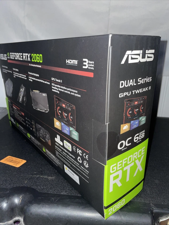 NIB ASUS Dual NVIDIA Geforce RTX 2060 OC EVO 6GB GDDR6 Graphics Card GPU - Image 3 of 3