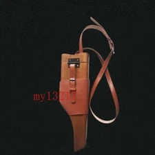 Stock German C96 Broomhandle Mauser Holster With Diagonal Leather Shoulder Strap