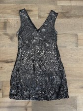 EXPRESS Black/gray Sequin Mini Dress Cocktail Party Club Size XS