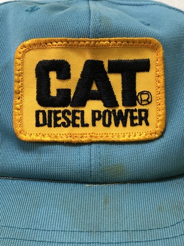 Vintage CAT Diesel Power Trucker Hat Snapback Cap w/ Patch - LIGHT BLUE - Picture 8 of 8