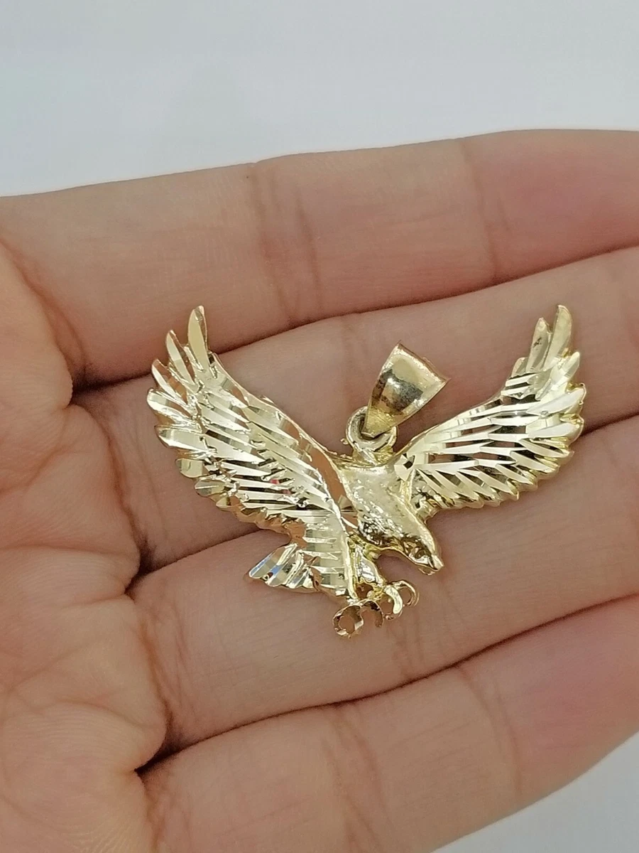 10k Gold Eagle Charm Rope Chain 2.5mm 18