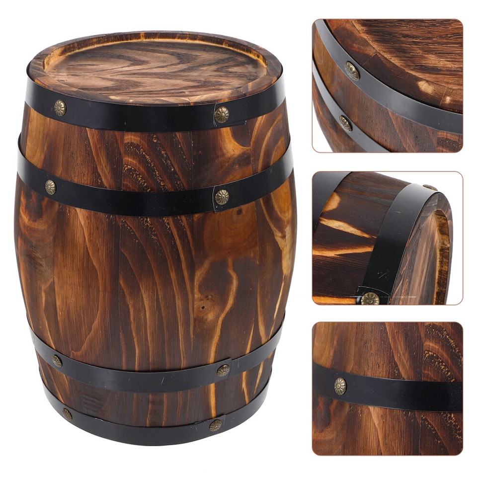Retro Style Room Table Wine Barrel Ornament Bar Landscaping Decor