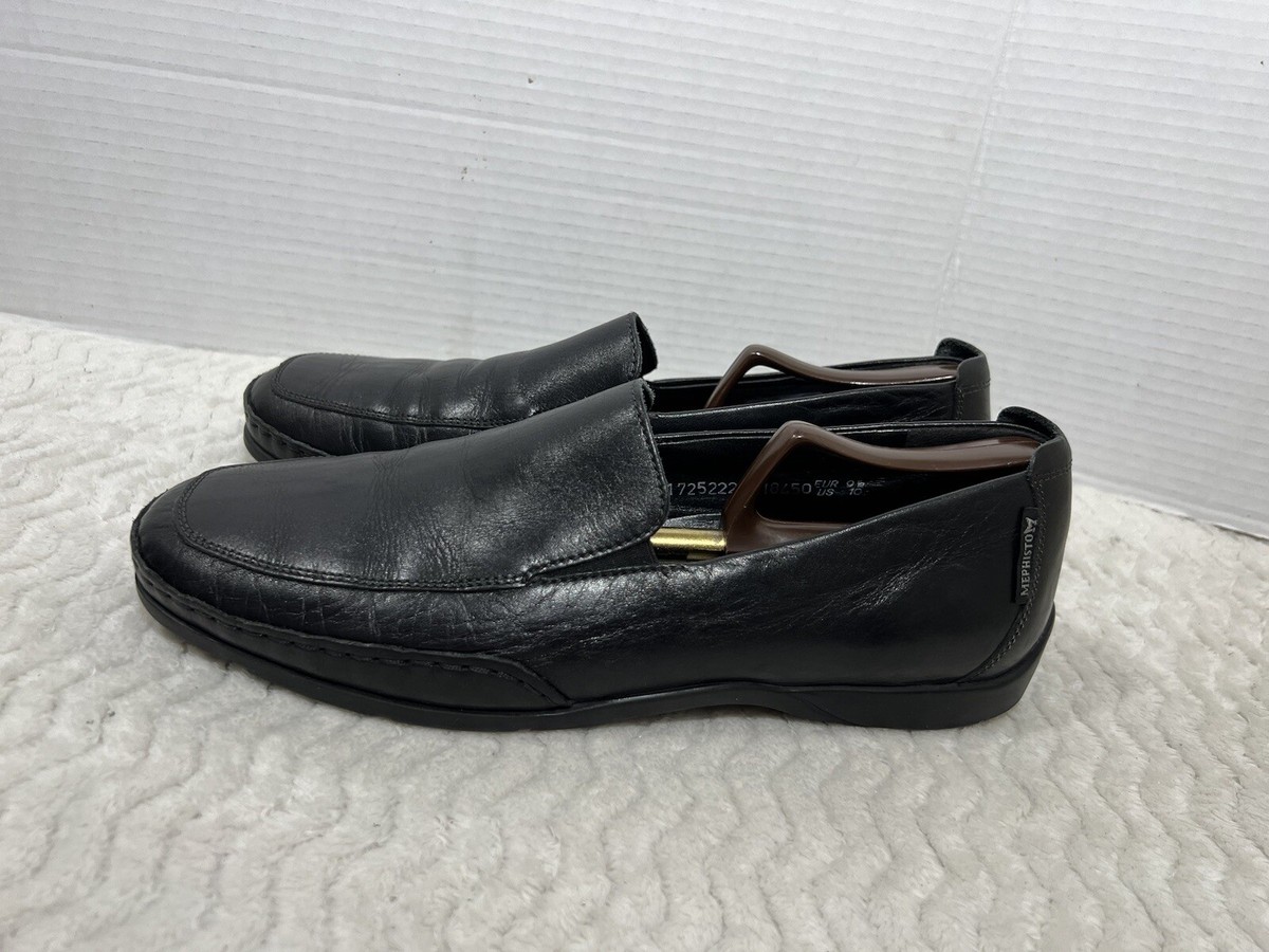 Mephisto Edlef Black Loafers Slip On Moccasin Shoes Men