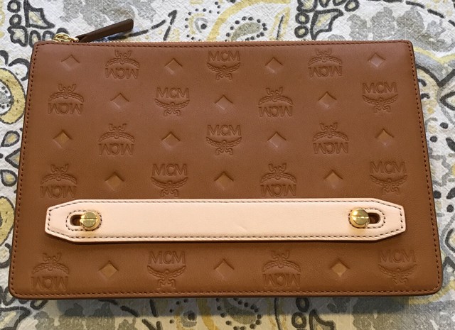 mcm klara monogram calfskin leather crossbody pouch