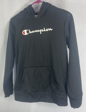 Champion black long sleeve hoodie size 14/16