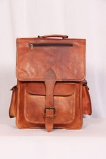 Zaino da uomo in vera pelle vintage 16" per laptop zaino borsa messenger bors...