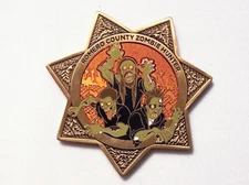 Romero County Zombie Hunter + Tag -Antique Gold Finish - New Unactivated Geocoin