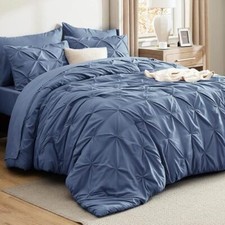 Comforter Set Slate Blue - Bed in a Bag 7 Pieces, Queen 24 - Slate Blue