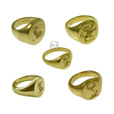 NEU 18ct Familienwappen Gelbgold Oval Siegelringe Ihr Design 750 UK HM Massiv