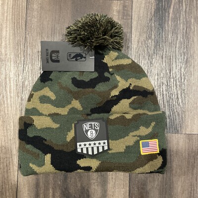 Ultra Game Brooklyn Nets NBA Salute to Service Camouflage Winter Beanie Cap  Hats