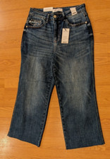 NWT Judy Blue Jeans Wide Leg Crop Raw-Hem High-Waist - 9/29 23.5" inseam