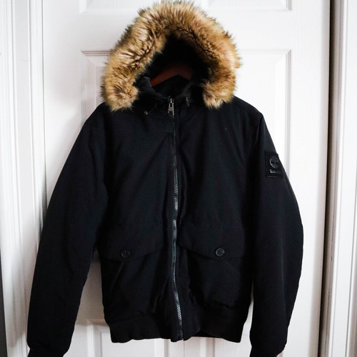 Timberland Scar Ridge Waterproof Bomber Jacket Faux Fur Hood Men's Sz M A1YRZ