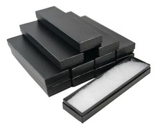 Black Swirl Cardboard Box Jewellery Bracelet Watch Long Rectangular Gift Boxes