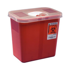Kendall Healthcare 1525SA Phlebotomy Sharps Needle Container 8 Quart Red