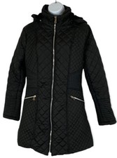 Royalty For Me Quilted Faux Fur Lined With Detachable Hood Womens Size Med Black