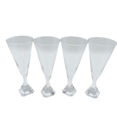 Josephinenhütte Sektgläser Linda  4er Set Design F. Negro 50er 60er Vintage Glas