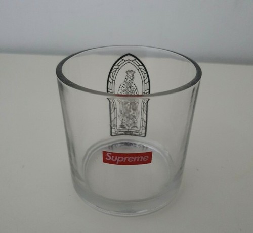 FW13 Supreme Koba Virgin Mary Bougie (Verre Seulement) Transparent Box Logo Rare - Photo 1 sur 8