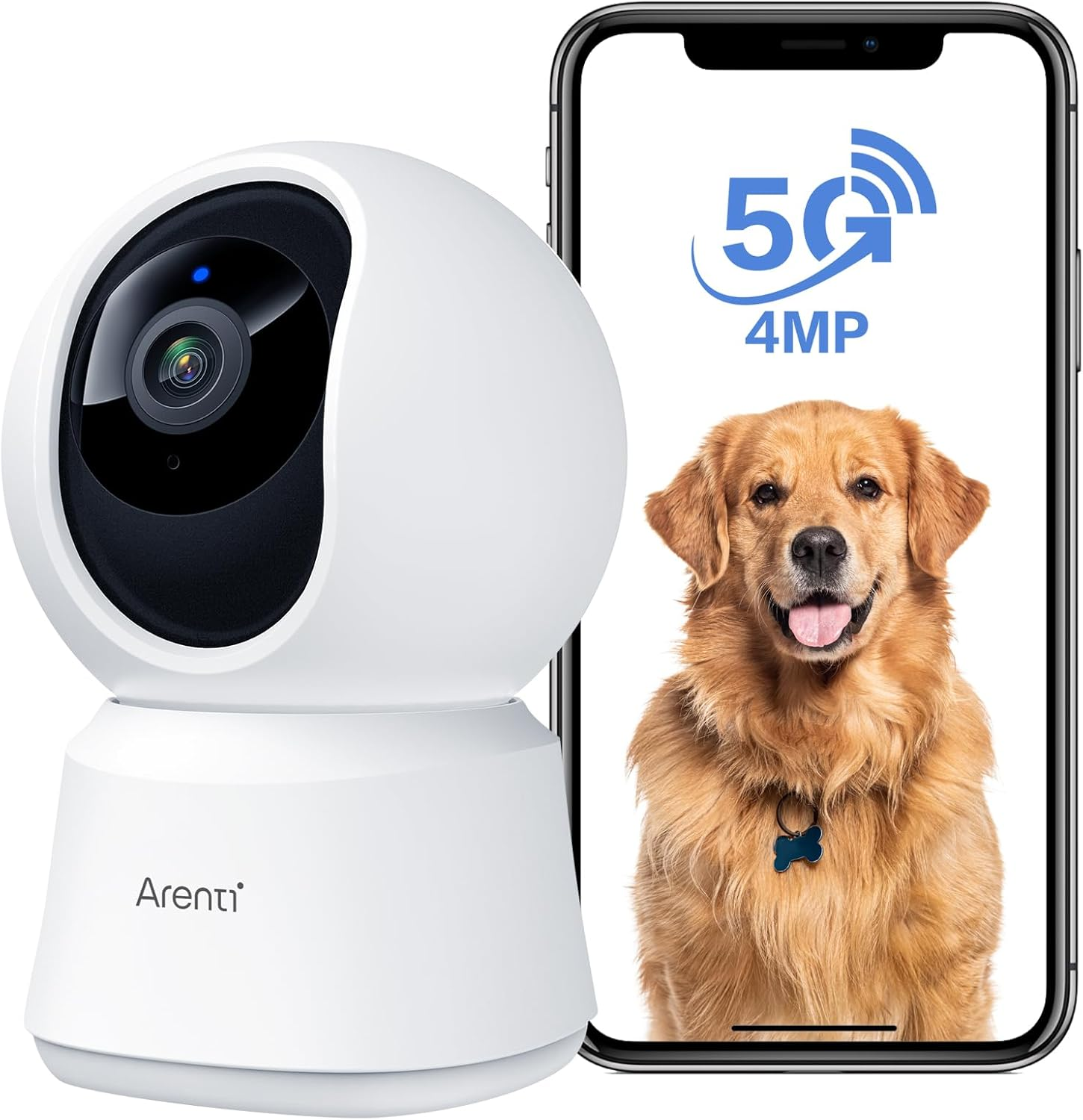 5G Security Camera Indoor, 4MP Pet Camera with Speaker for Dog/Cat, Baby Monitor-image