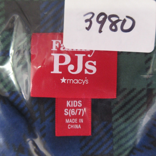 Family Pajamas Little Kids' Black Watch Plaid Pajama Set Small (6/7) Blue Green - Picture 4 of 6
